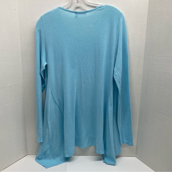 Fresh Produce Studio Tunic Blue Top Size M/L Handkerchief Hem Scoop Neck READ - Picture 2 of 8